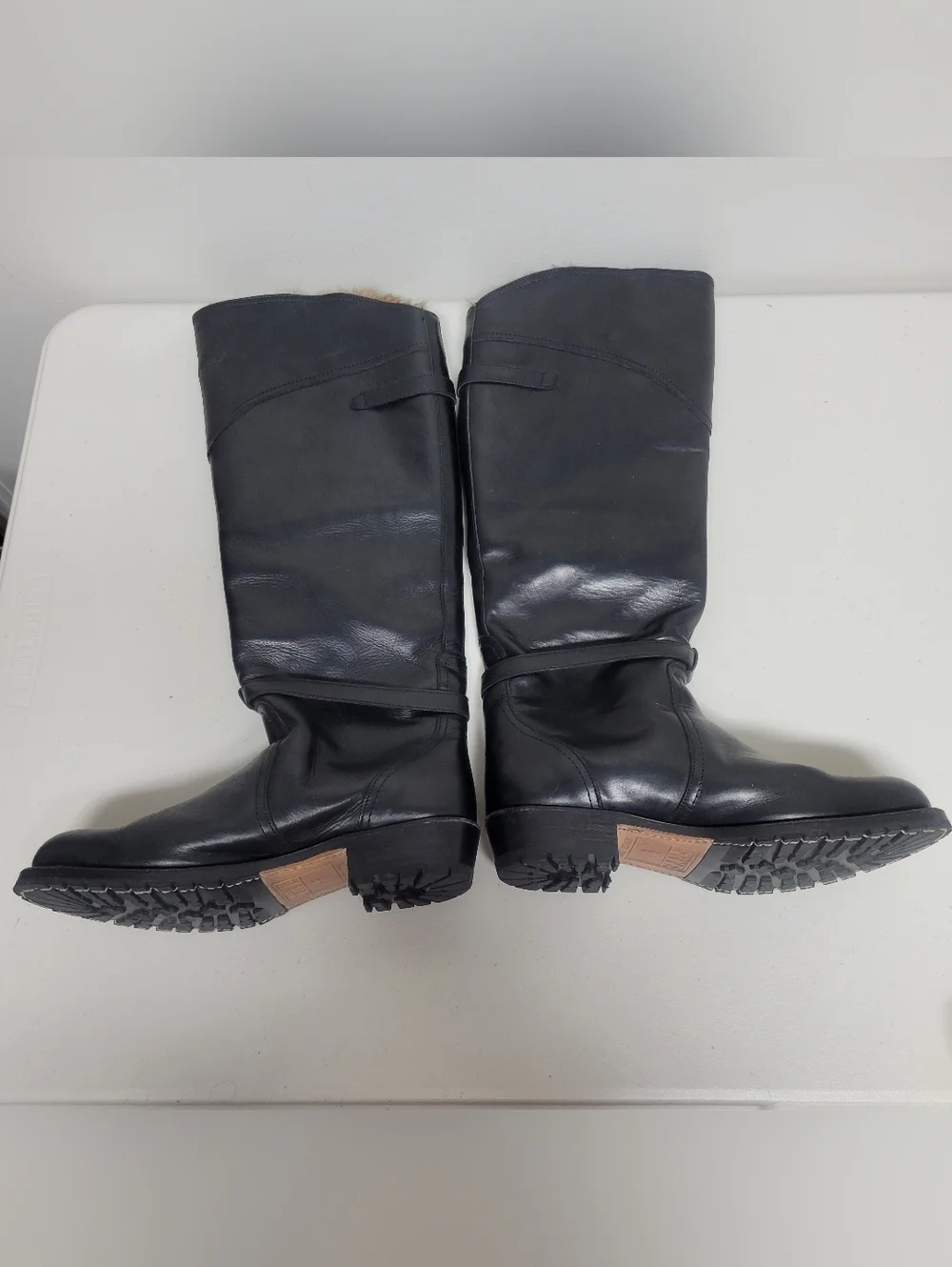 Frye  Leather Hight  Knee-High Riding Boots With With Rabbit Liner Size 8 1/2 M.